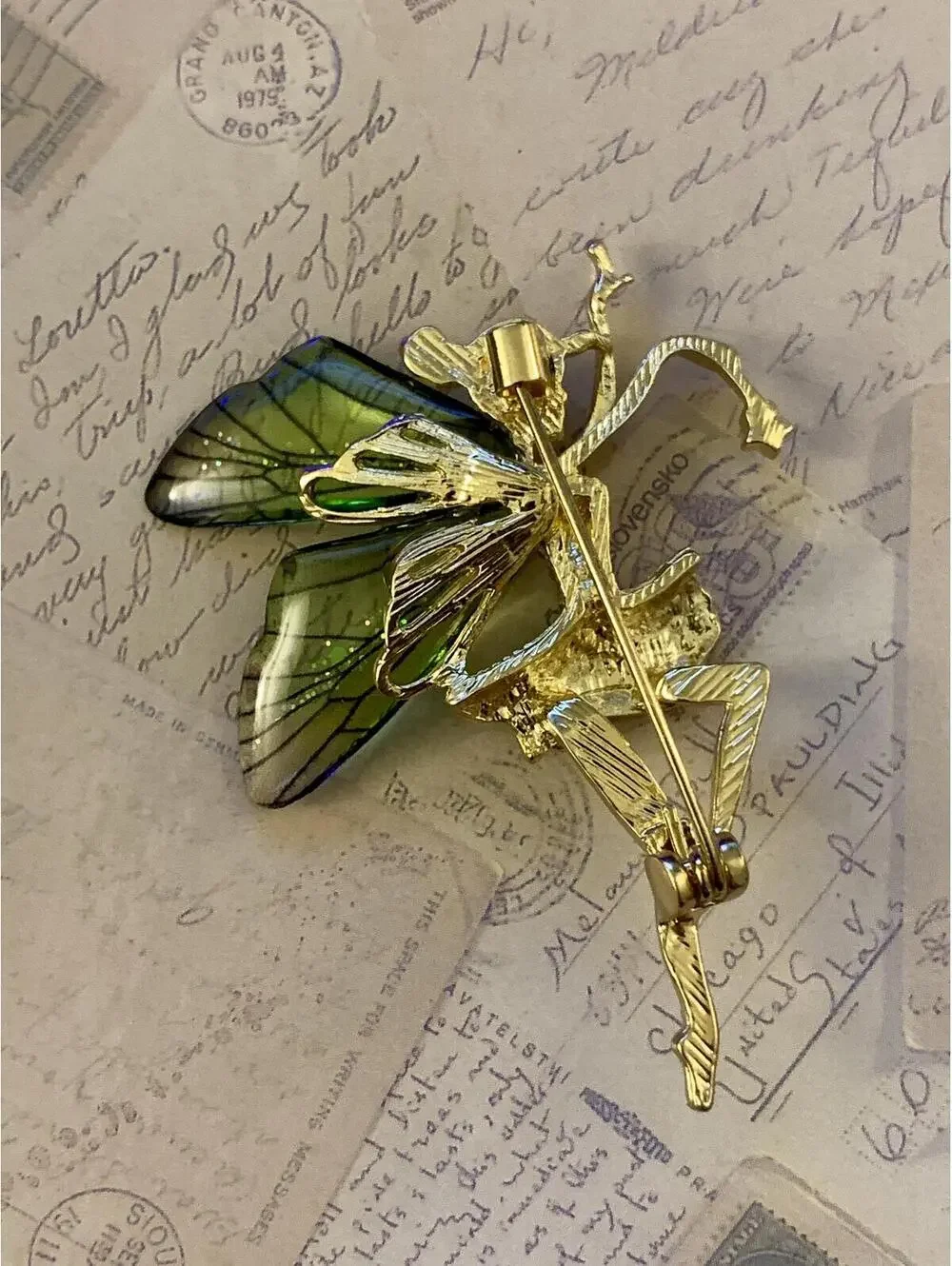 Whimsical Fairy Brooch with Glittering Rhinestones & Vibrant Wings